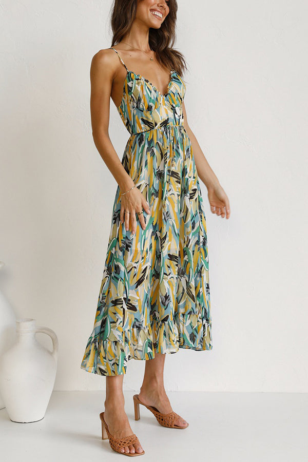 Letisha - Floral Pattern Midi Dress