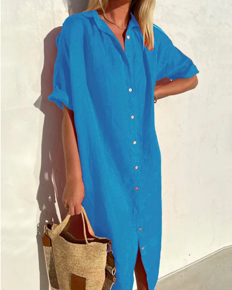 Valeria | Elegant Shiny Shirt with Buttons
