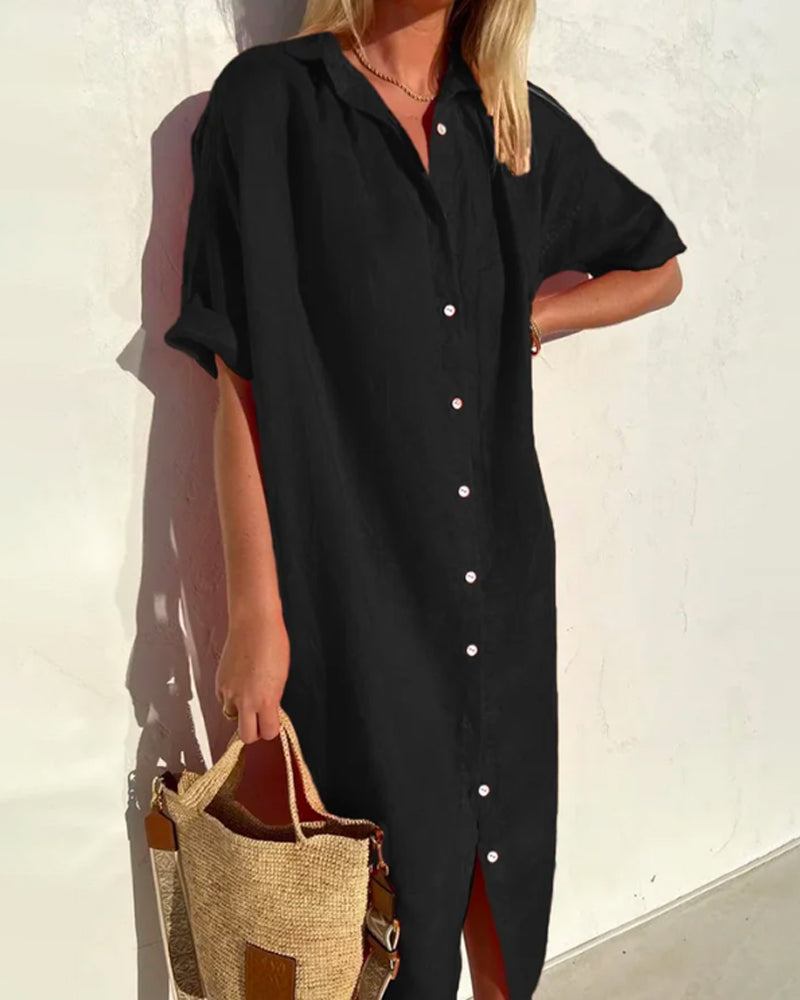 Valeria | Elegant Shiny Shirt with Buttons