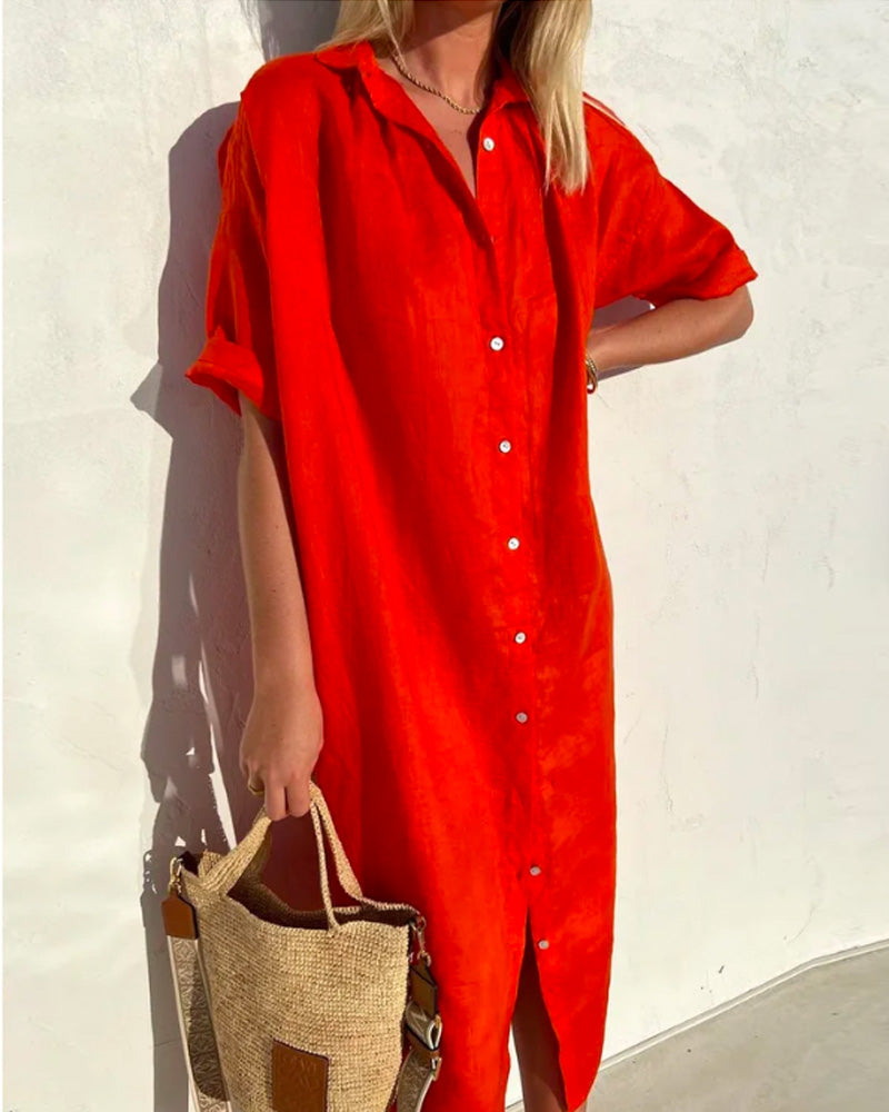 Valeria | Elegant Shiny Shirt with Buttons