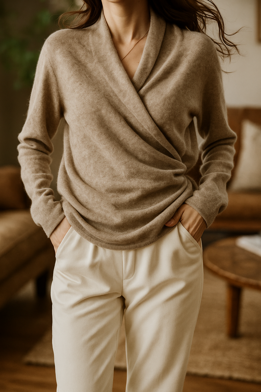 Serene V-Neck Knit Sweater