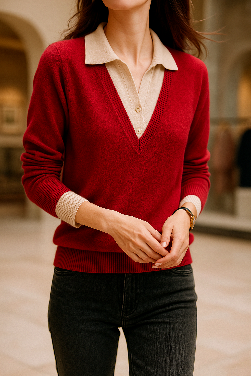 Madison Layered Knit Top