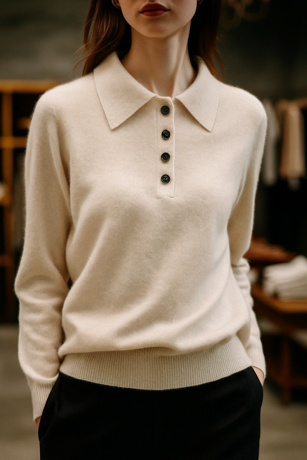 West Village Wool Polo Sweater