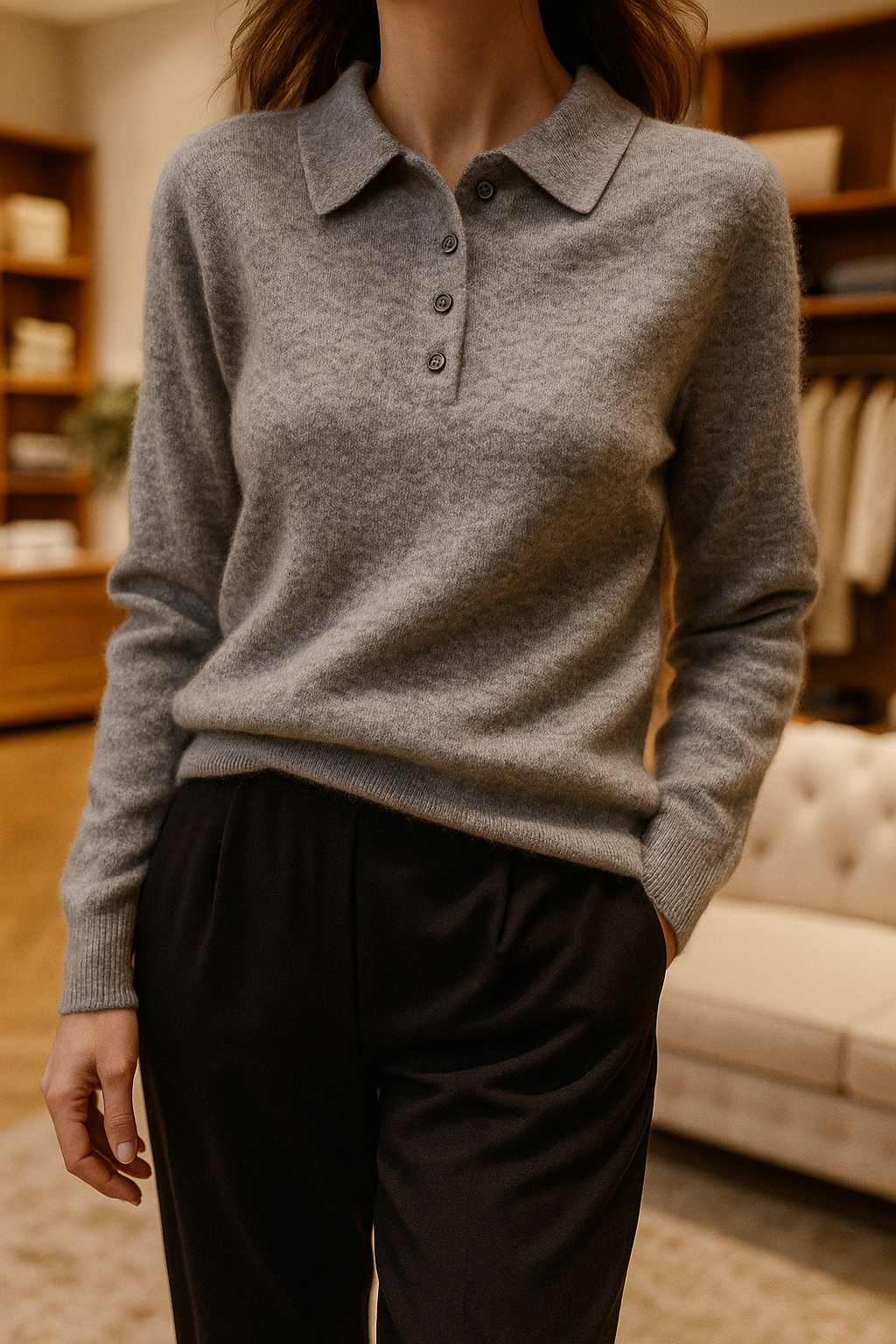West Village Wool Polo Sweater