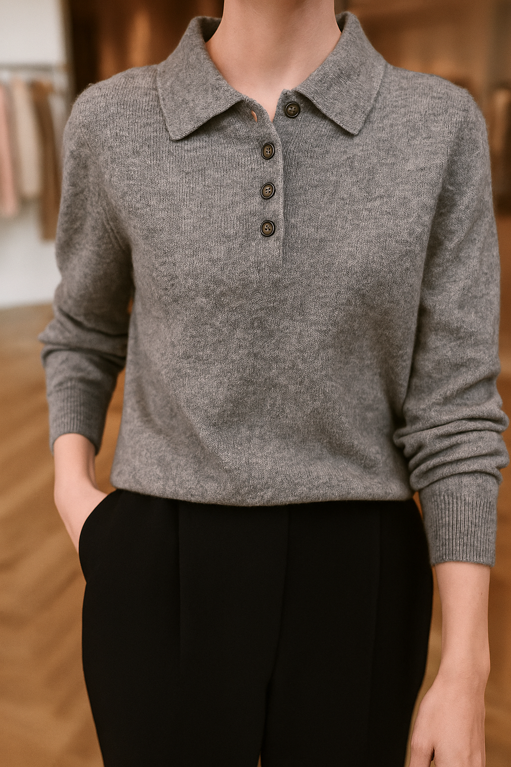 West Village Wool Polo Sweater