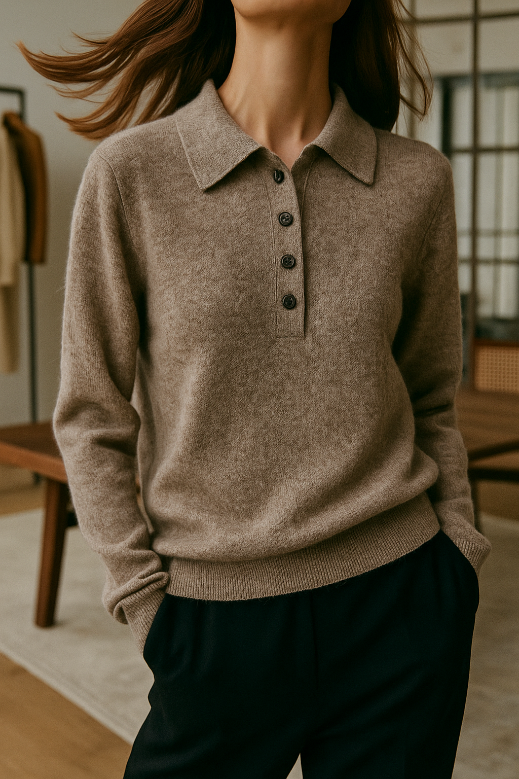West Village Wool Polo Sweater