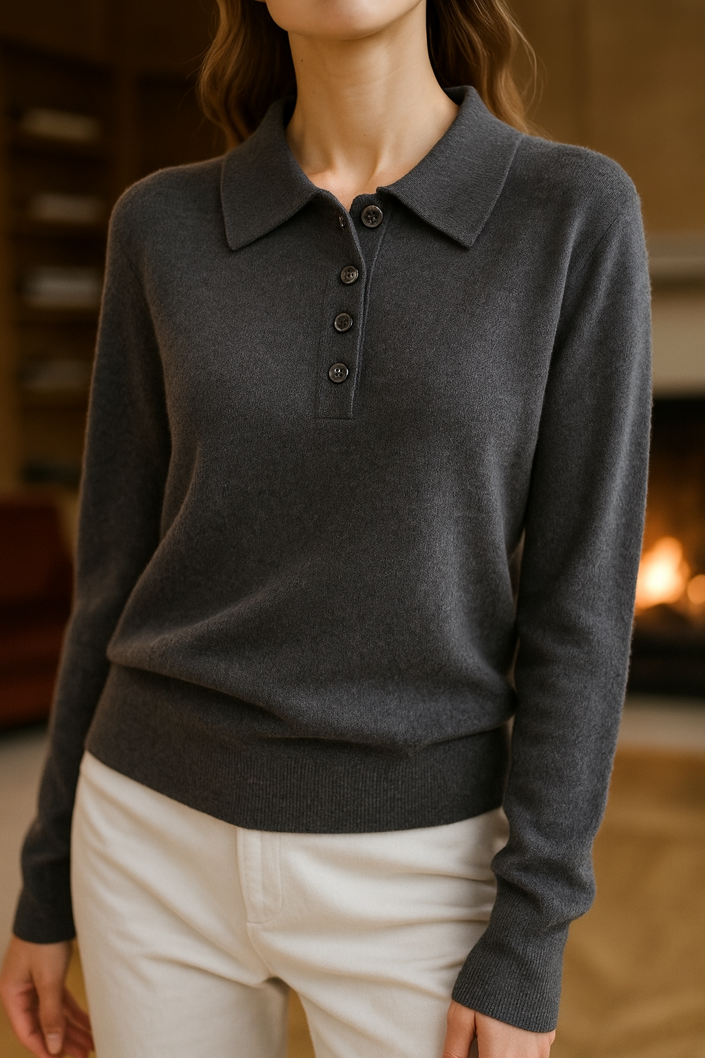 West Village Wool Polo Sweater