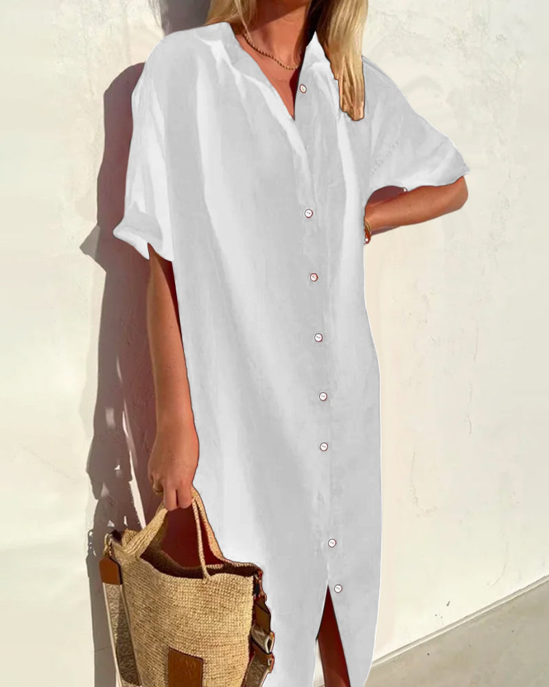 Valeria | Elegant Shiny Shirt with Buttons