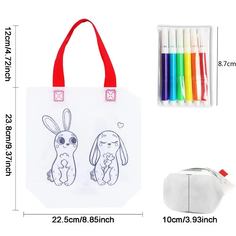 Kit créatif de sacs à colorier pour enfants avec feutres