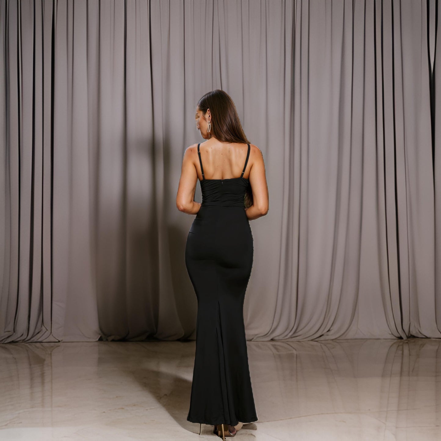 Irena - Elegant Draped Bodycon Style Evening Dress