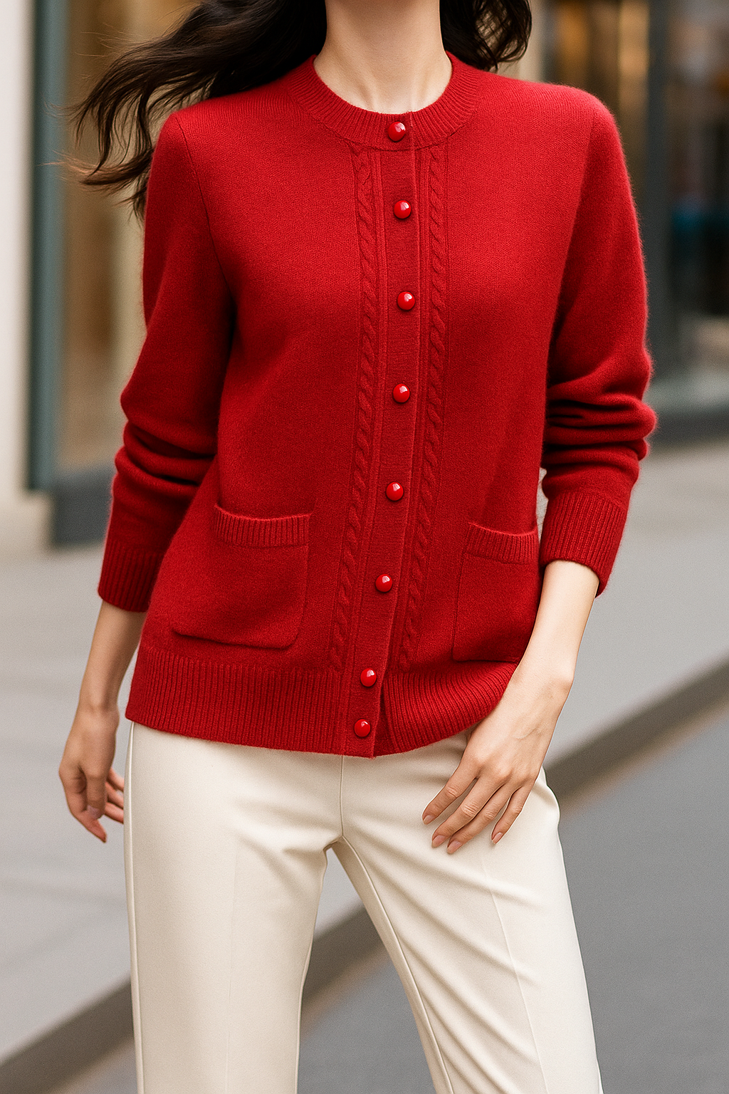 Maribelle Pearl Trim Cardigan