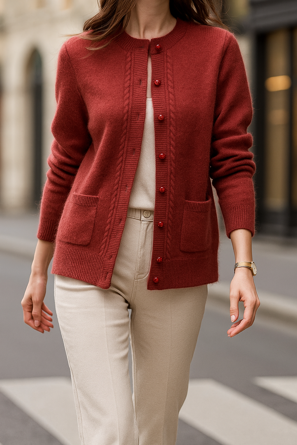 Maribelle Pearl Trim Cardigan