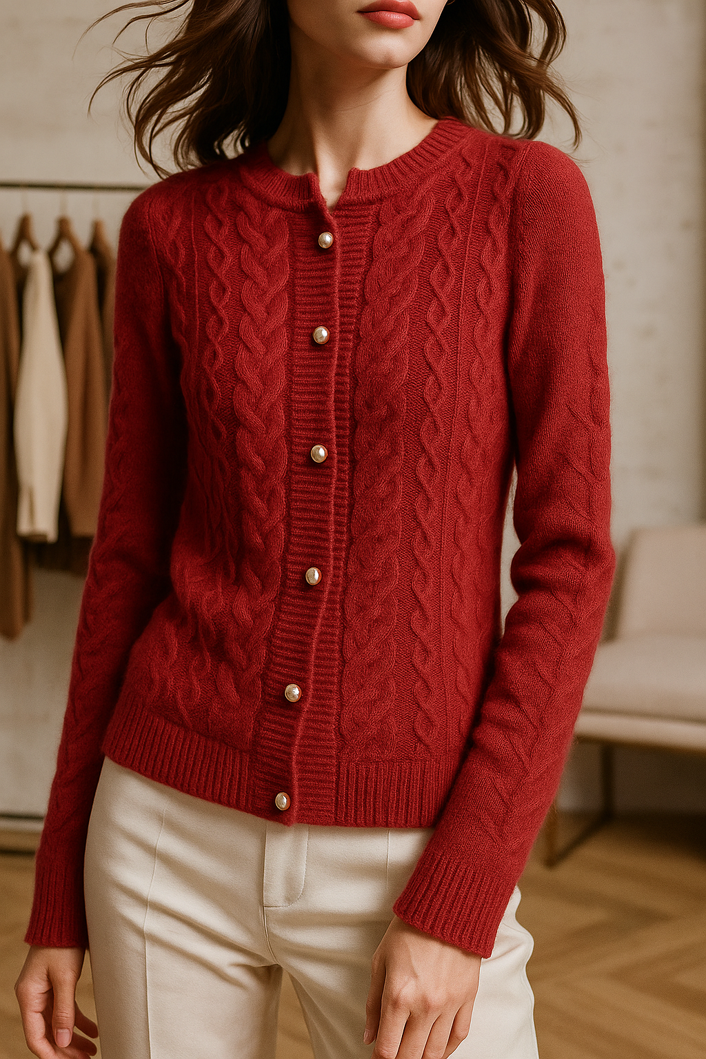 New London Pearl Button Cardigan