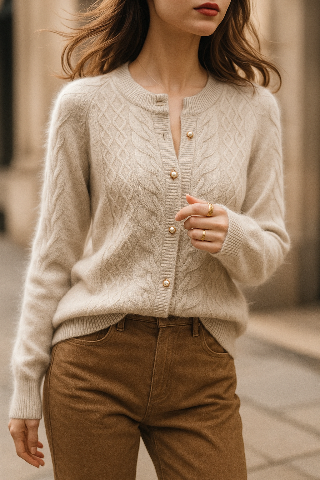 New London Pearl Button Cardigan