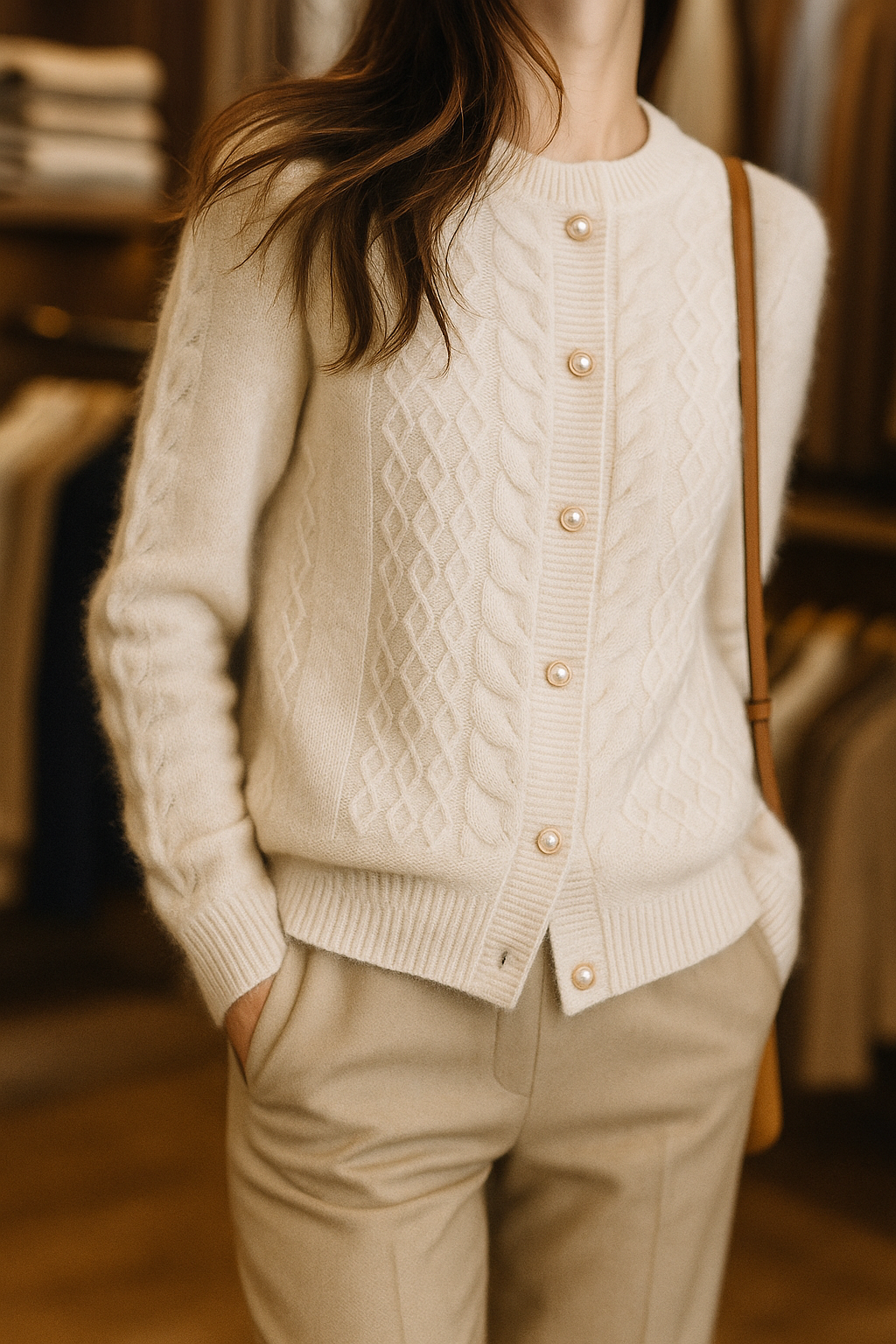 New London Pearl Button Cardigan