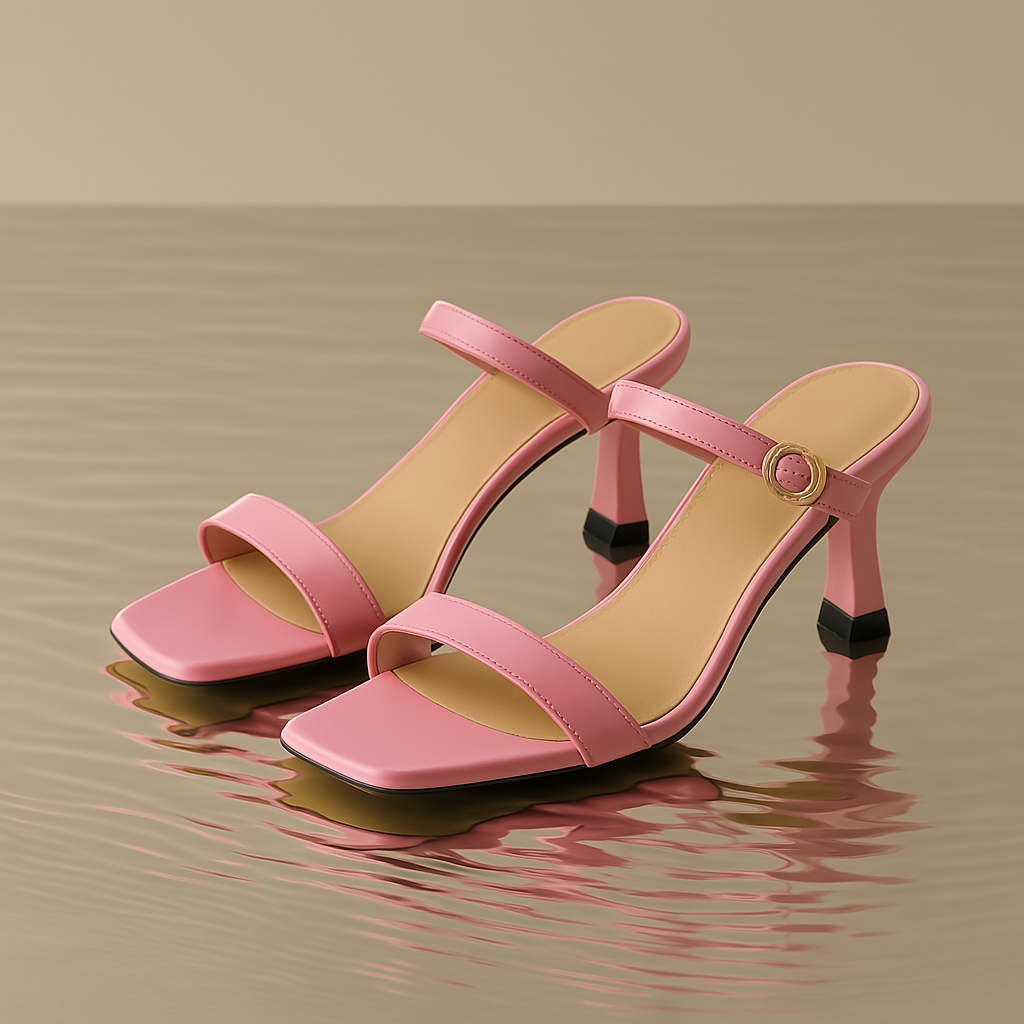 Rosa Belle Leather Heel Mules