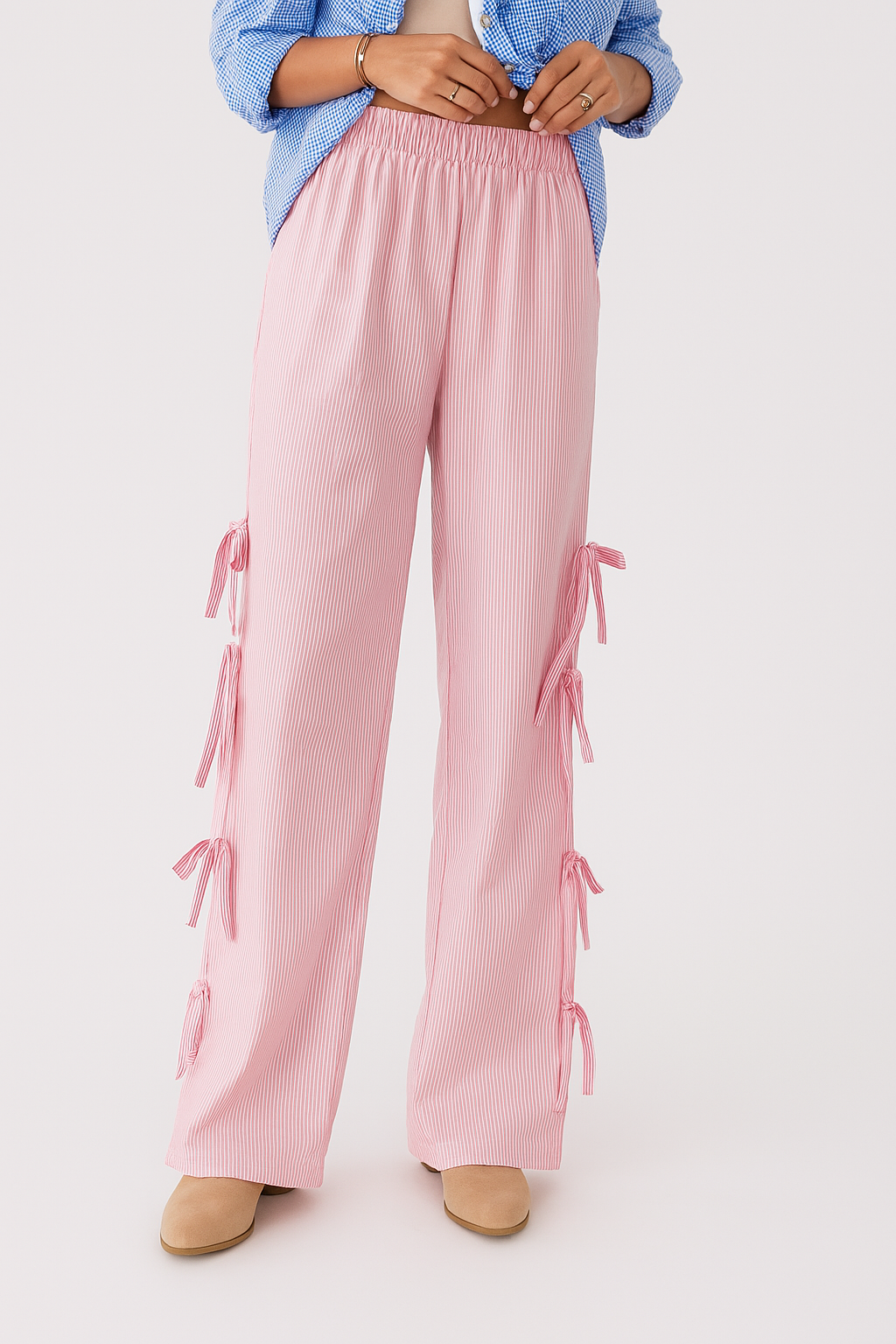 Casual Checkered Cotton Trousers
