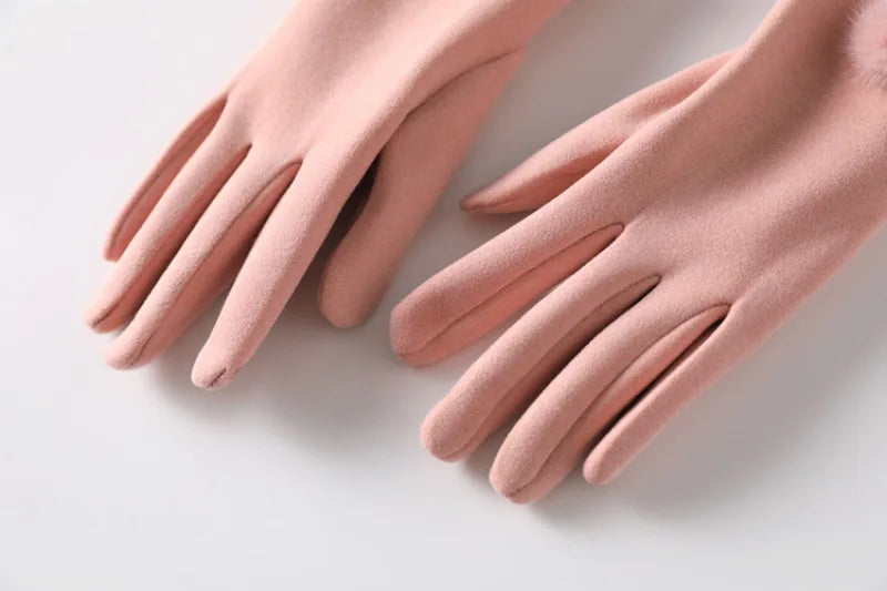 Luxe Touch Pom-Pom Gloves