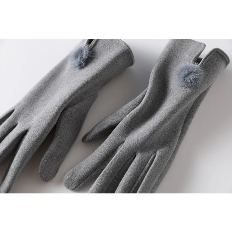 Luxe Touch Pom-Pom Gloves