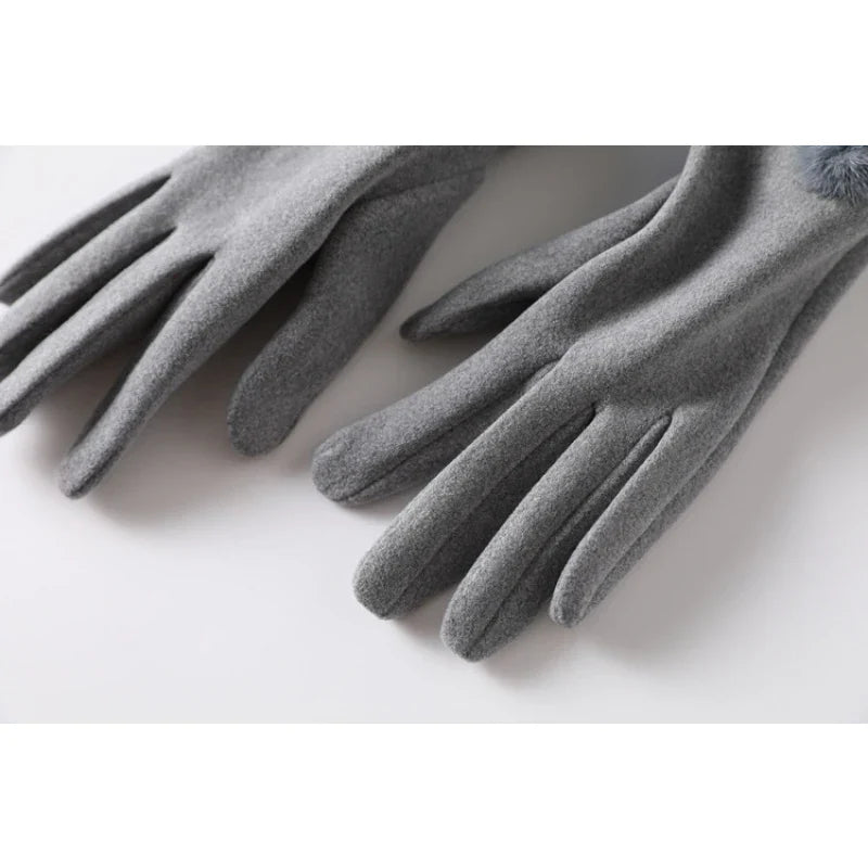 Luxe Touch Pom-Pom Gloves