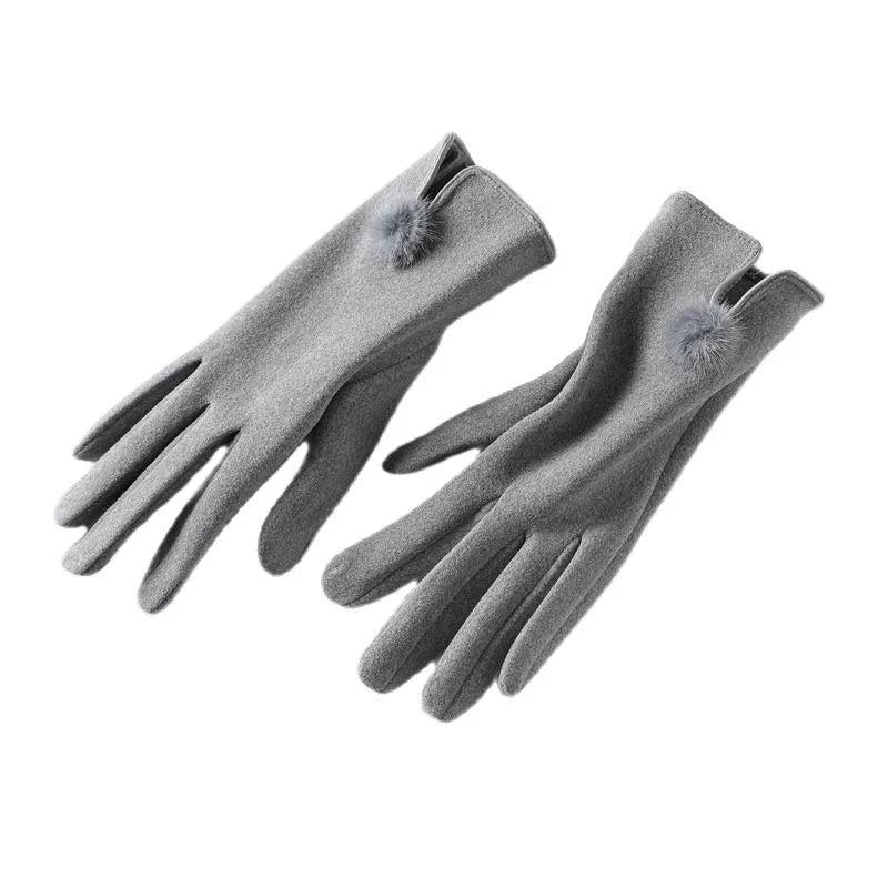 Luxe Touch Pom-Pom Gloves