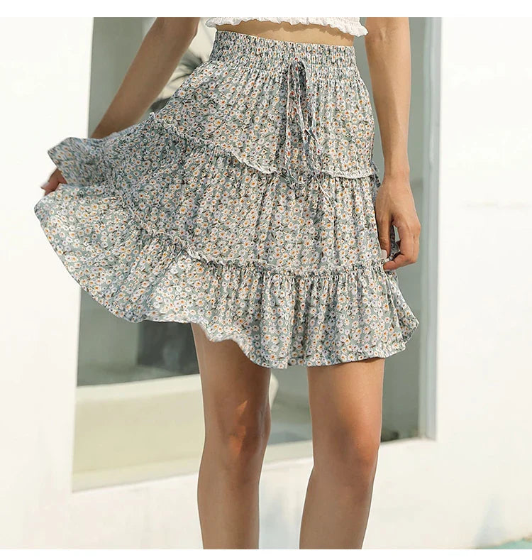 Fiora Bloom Ruffle Mini Skirt