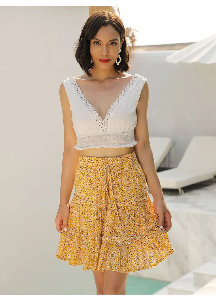 Fiora Bloom Ruffle Mini Skirt