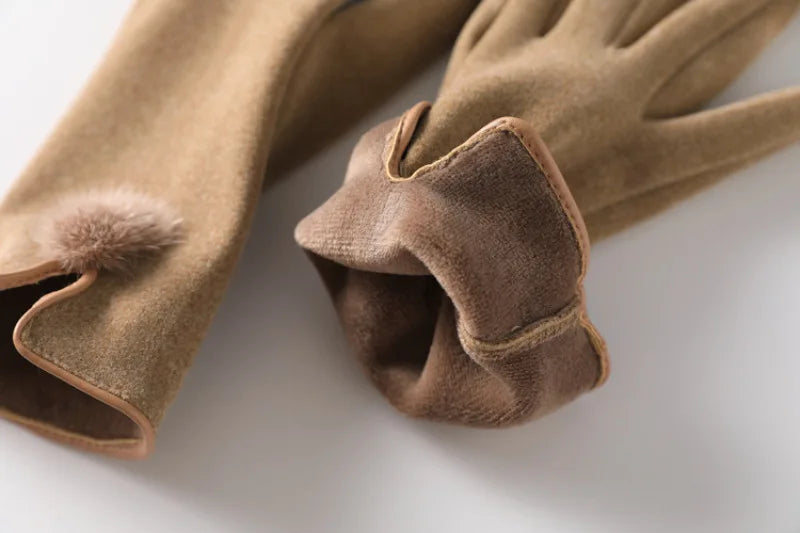 Luxe Touch Pom-Pom Gloves