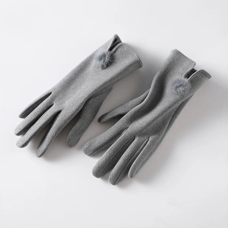 Luxe Touch Pom-Pom Gloves