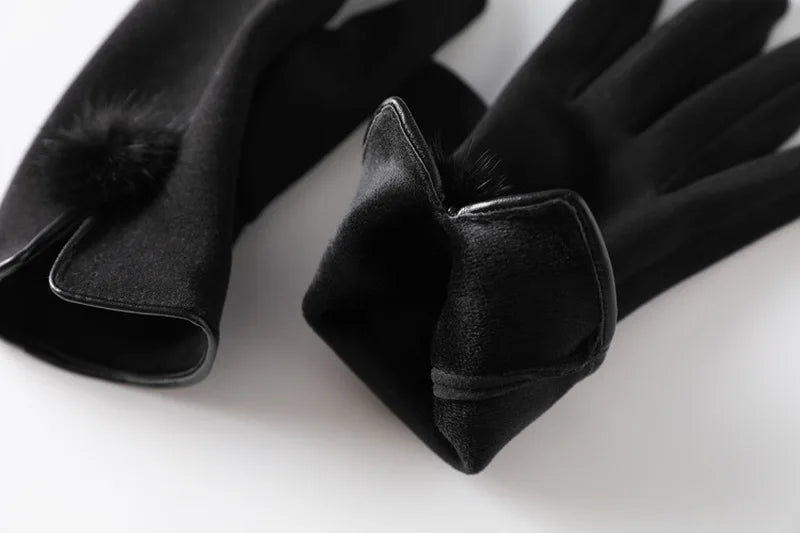 Luxe Touch Pom-Pom Gloves
