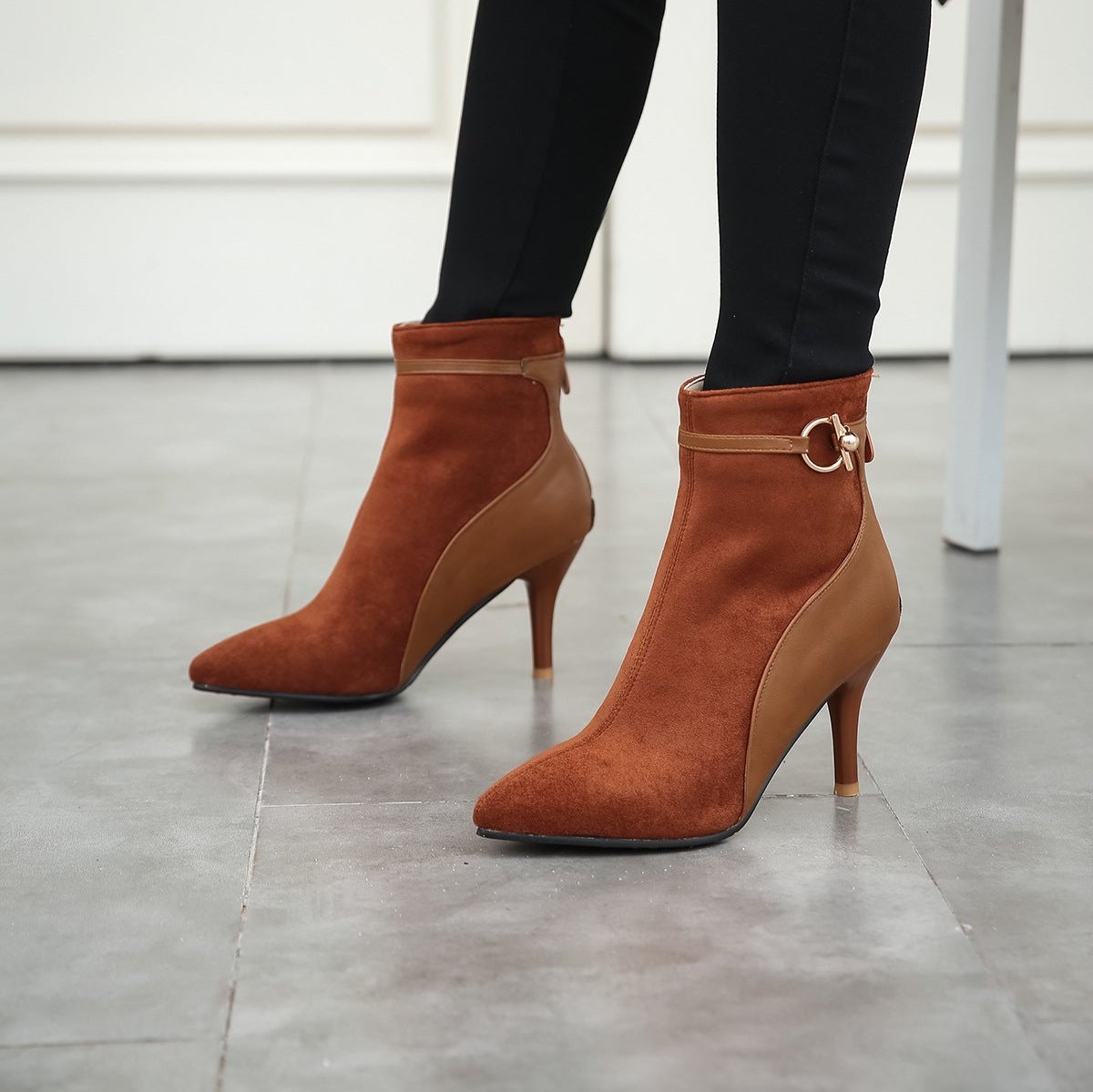 Krista Suede Pointy Toe Heels