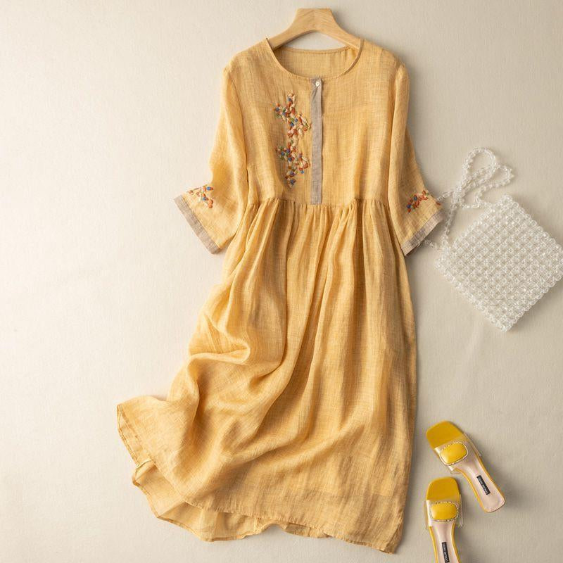 Elowen Linen Midi Dress