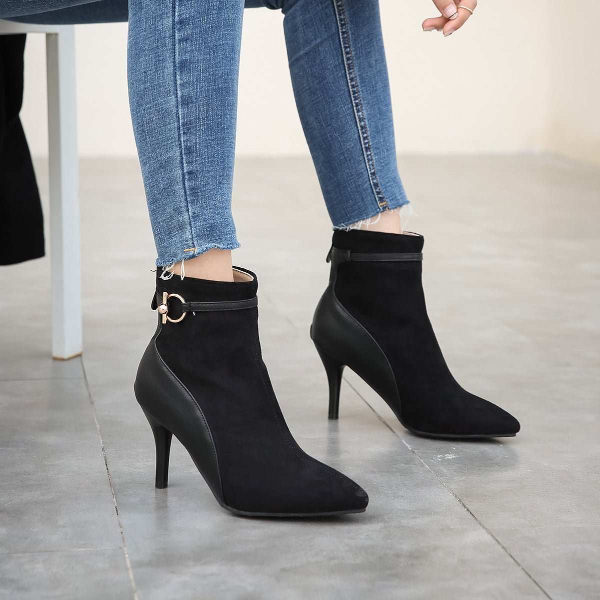 Krista Suede Pointy Toe Heels