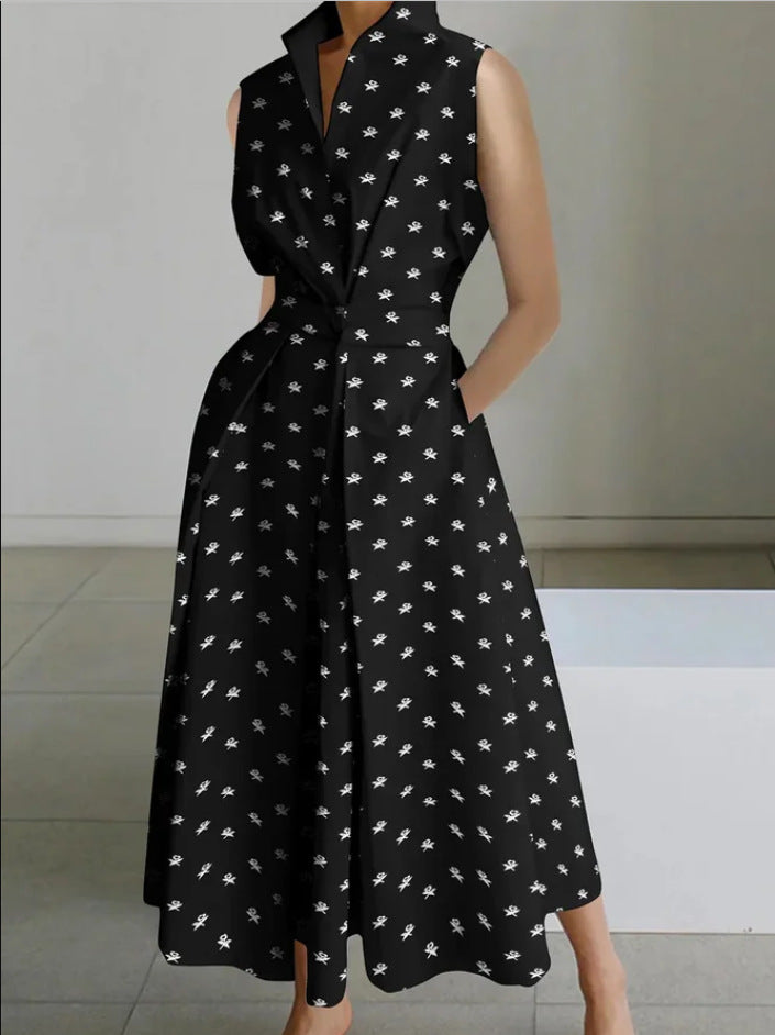 Luna - Local cotton dress with a shirt collar