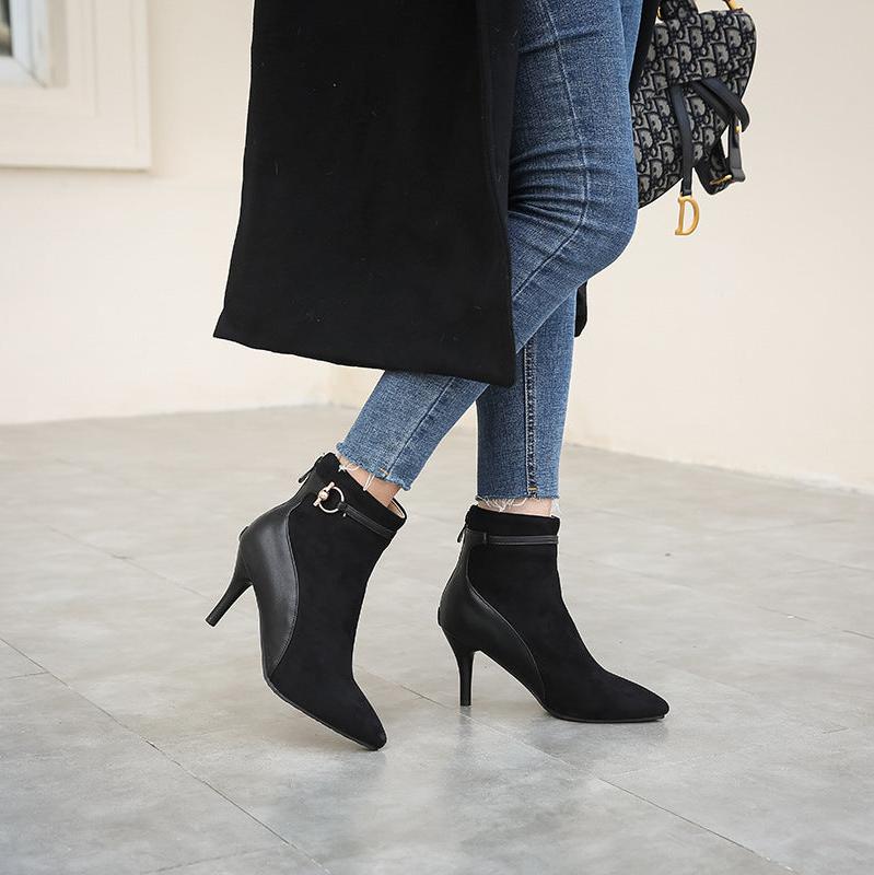 Krista Suede Pointy Toe Heels