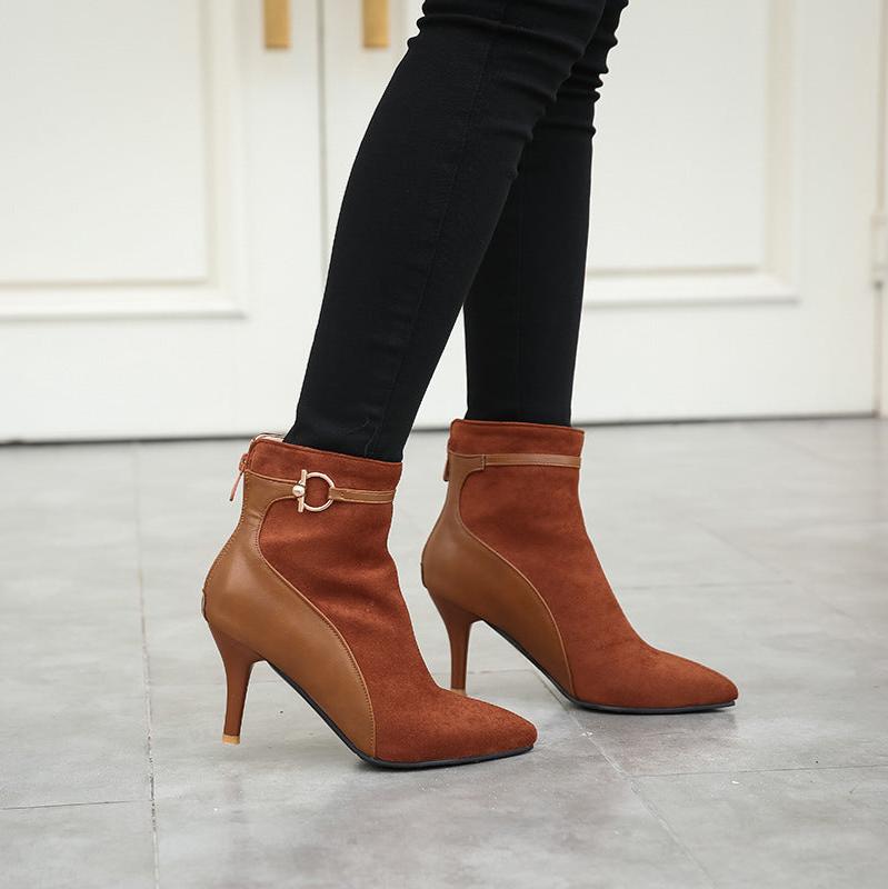 Krista Suede Pointy Toe Heels