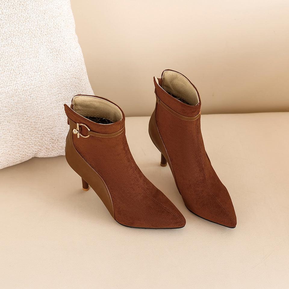 Krista Suede Pointy Toe Heels