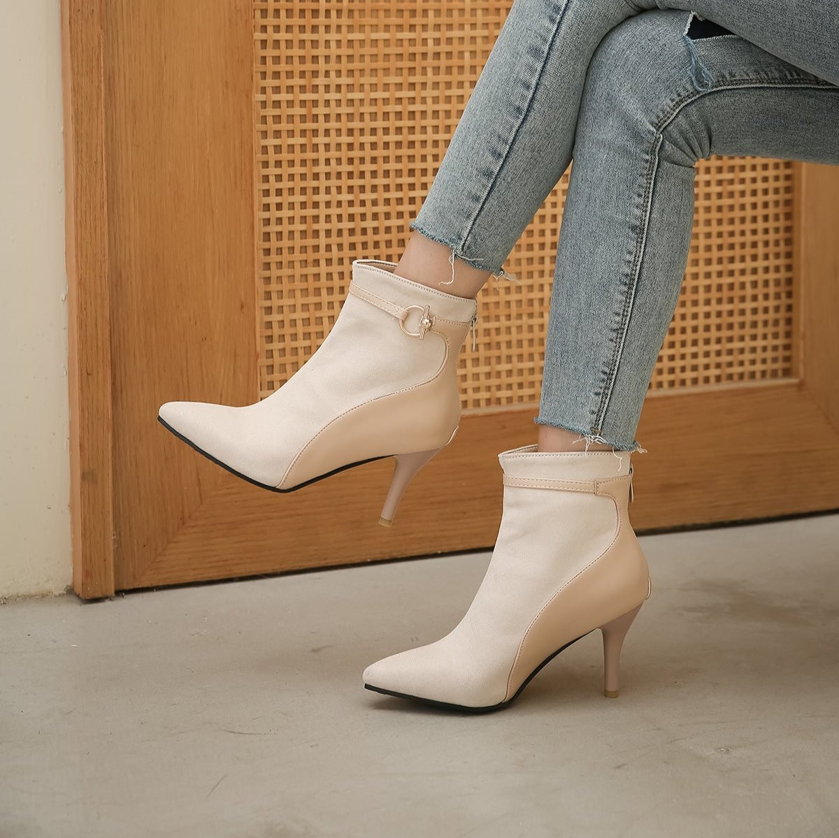 Krista Suede Pointy Toe Heels