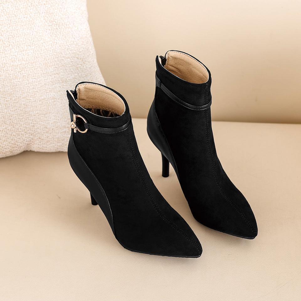 Krista Suede Pointy Toe Heels