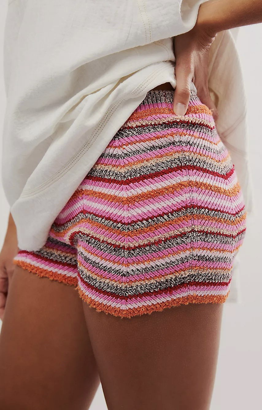 Solari Cotton Knit Stripe Shorts