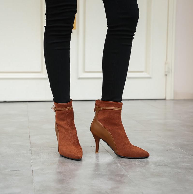 Krista Suede Pointy Toe Heels