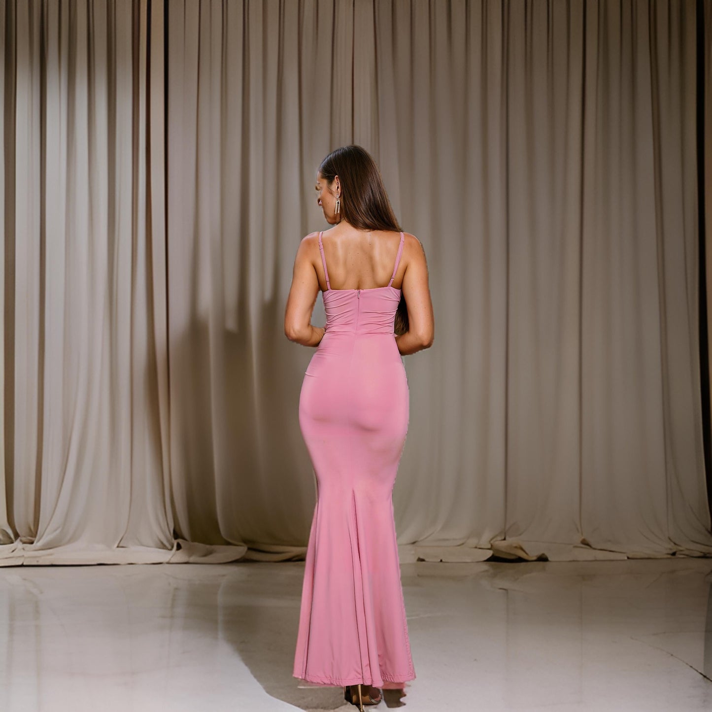 Irena - Elegant Draped Bodycon Style Evening Dress