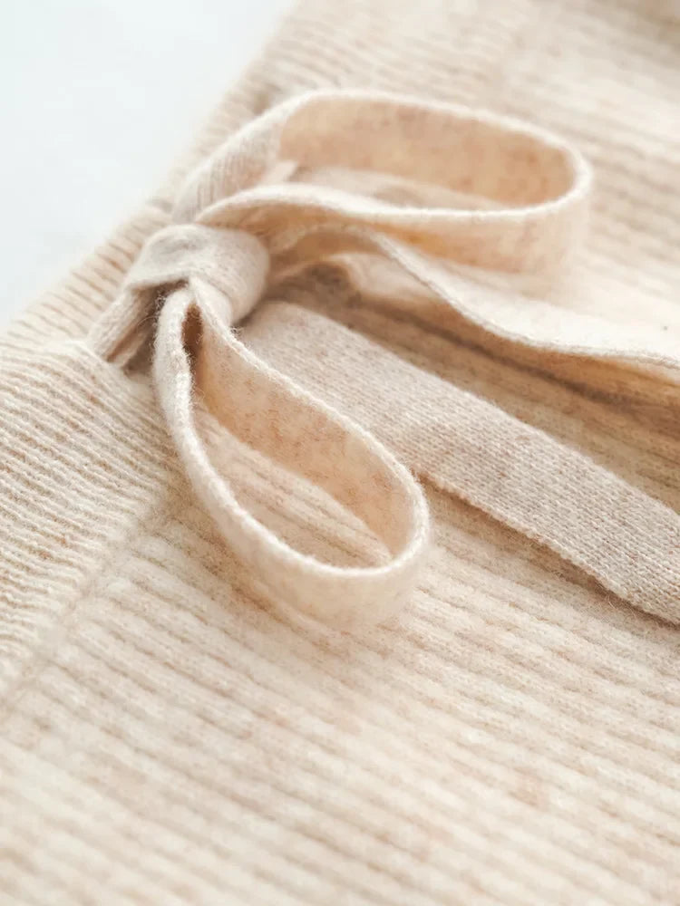 Wool Knitted Wide Leg Pants
