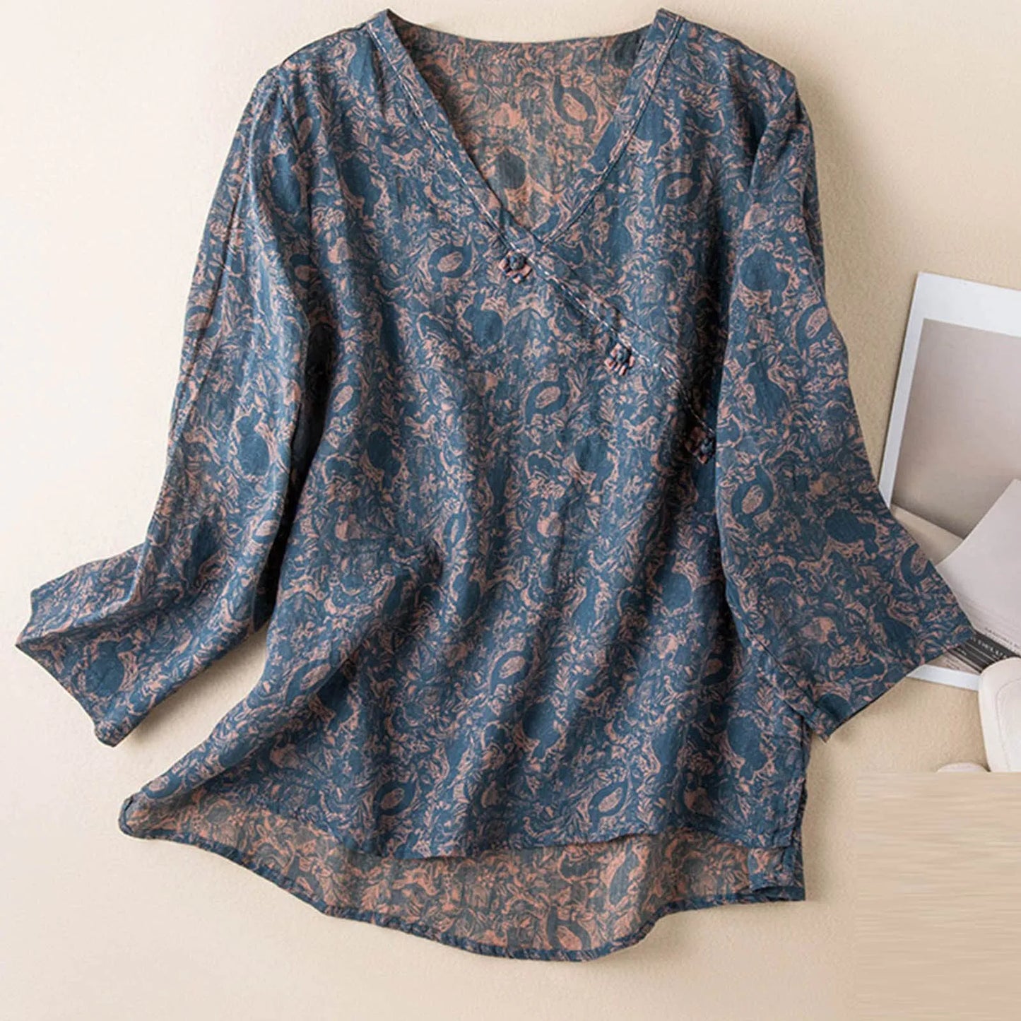 Kaien Crosswrap Linen Blouse