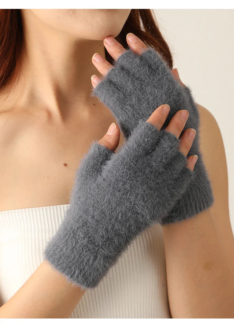 Winter Mink Fingerless gloves