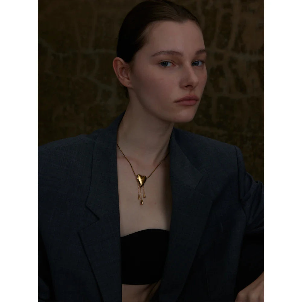 Lacrima Drip Heart Necklace