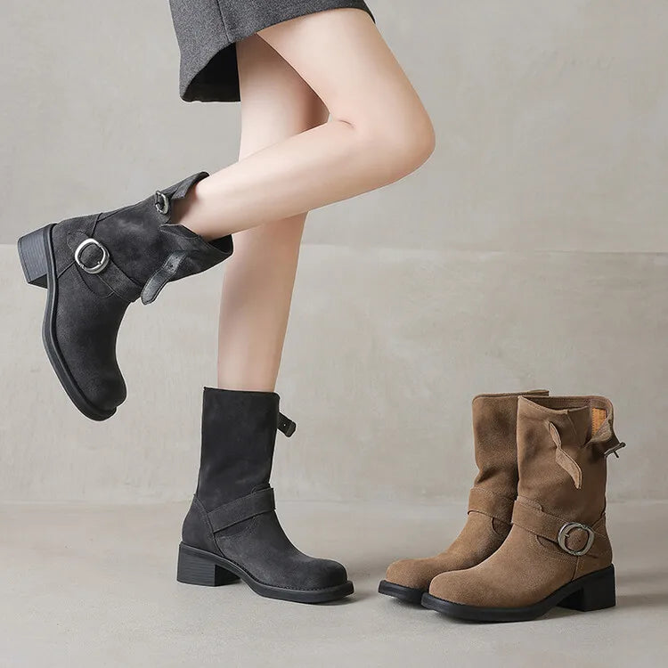 Blackthorn Suede Buckle Boots