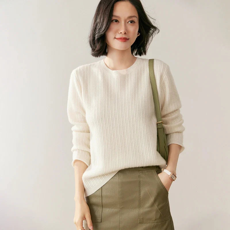 Elmsford Ribbed Cashmere Crewneck