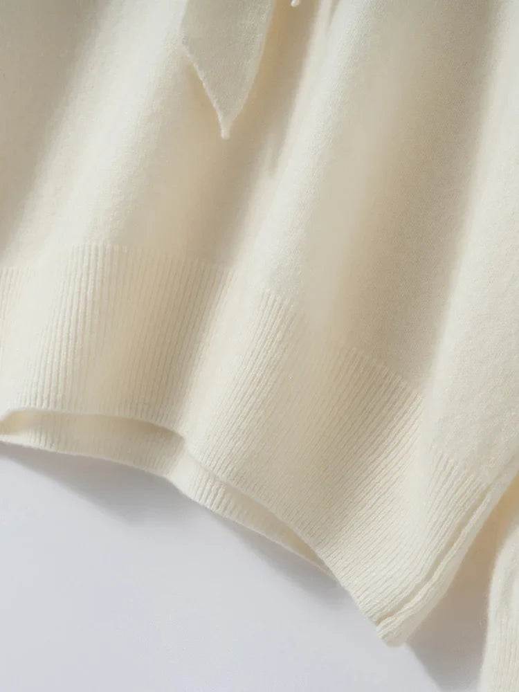 Selene Scarf-Collar Cashmere Pullover