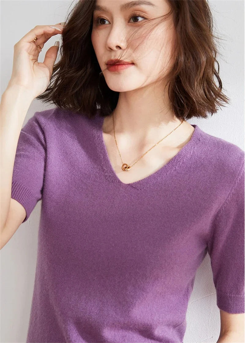 Elysian V-Neck Knit Top